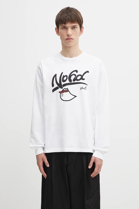 NEIGHBORHOOD longsleeve bawełniany NH . TEE LS-9 męski kolor biały z nadrukiem 252PCNH.LT09