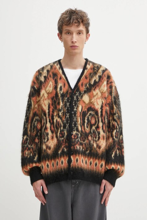 Needles kardigan z dodatkiem moheru Paisley męski kolor beżowy RW356