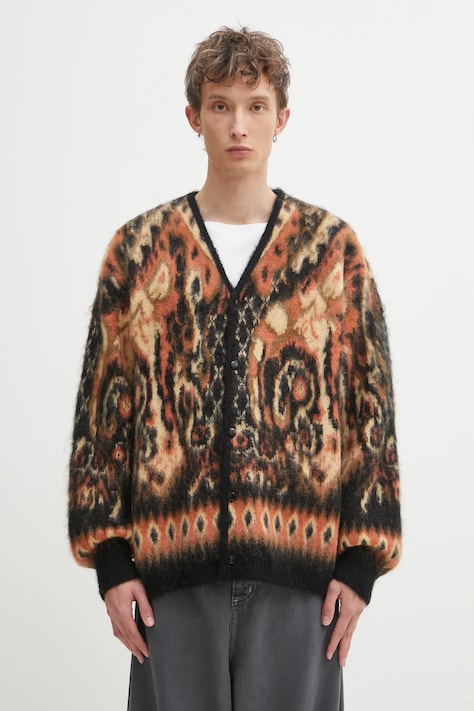 Needles kardigan z dodatkiem moheru Paisley męski kolor beżowy RW356