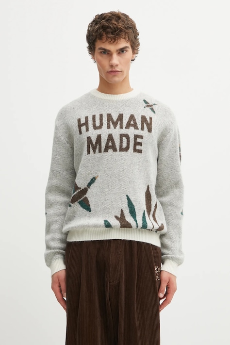 Светр із додаванням вовни Human Made GRAPHIC колір білий теплий HM30CS014