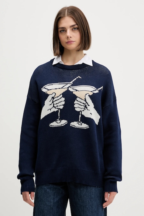 Kaotiko sweter bawełniany kolor granatowy AR015-01-E002
