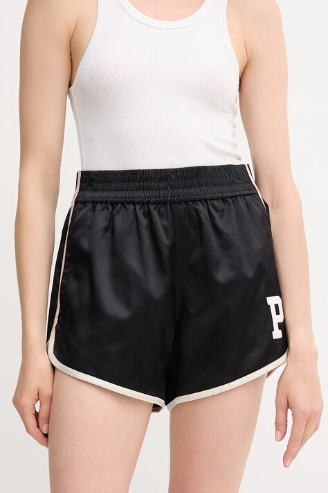 Polo Ralph Lauren szorty damskie kolor czarny gładkie medium waist 211970986