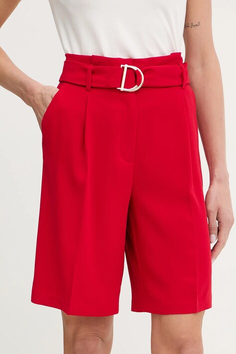 Morgan szorty damskie kolor czerwony gładkie high waist SHESTY.F