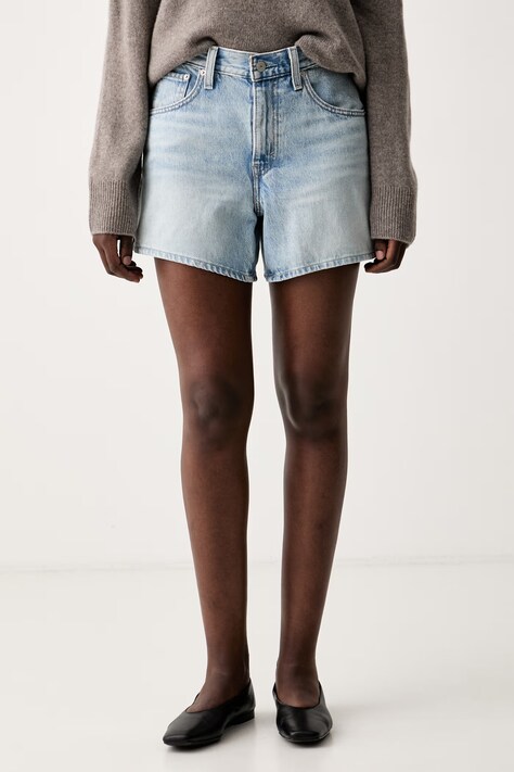 Levi's szorty damskie jeansowe CINCH MID-THIGH niebieskie high waist 003KI