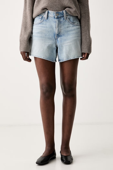 Levi's rövidnadrág női farmer CINCH MID-THIGH kék magas derék 003KI