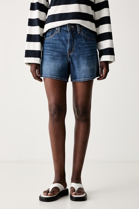 Levi's szorty damskie jeansowe CINCH MID-THIGH niebieskie high waist 003KI