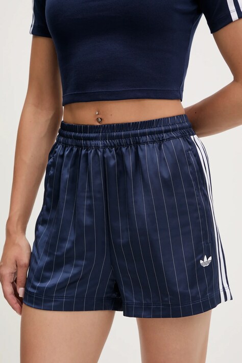 adidas Originals szorty Shorts damskie kolor granatowy wzorzyste high waist KD2285