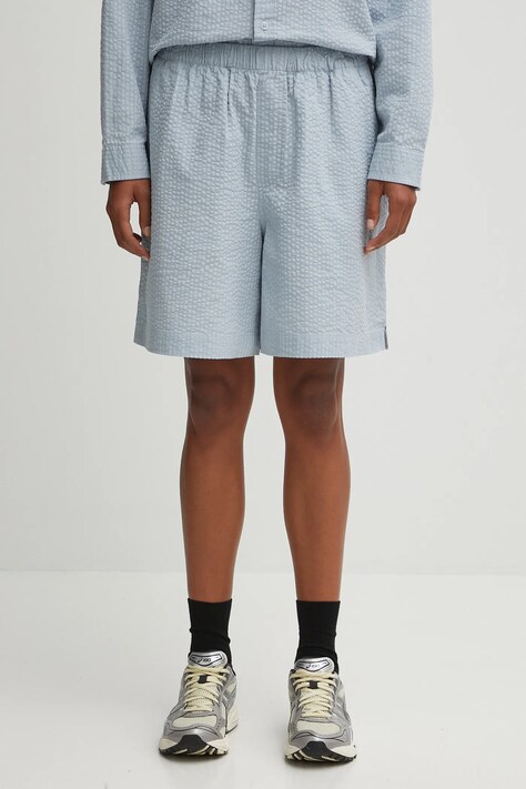 Carhartt WIP szorty bawełniane W' Toland damskie kolor niebieski gładkie high waist I035133.31SXX