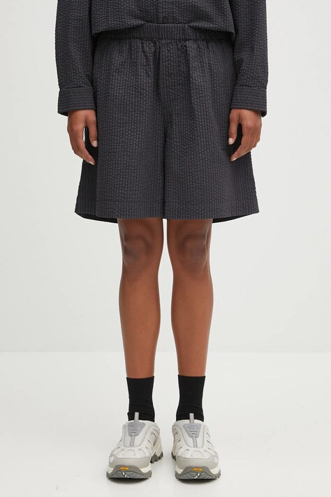 Carhartt WIP szorty bawełniane W' Toland damskie kolor czarny wzorzyste high waist I035133.31RXX