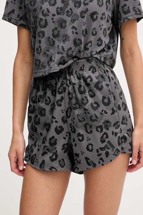 adidas Performance szorty treningowe damskie kolor szary wzorzyste high waist JN2641