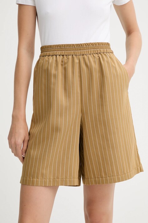 MAX&Co. szorty damskie kolor brązowy wzorzyste high waist 2526146051200