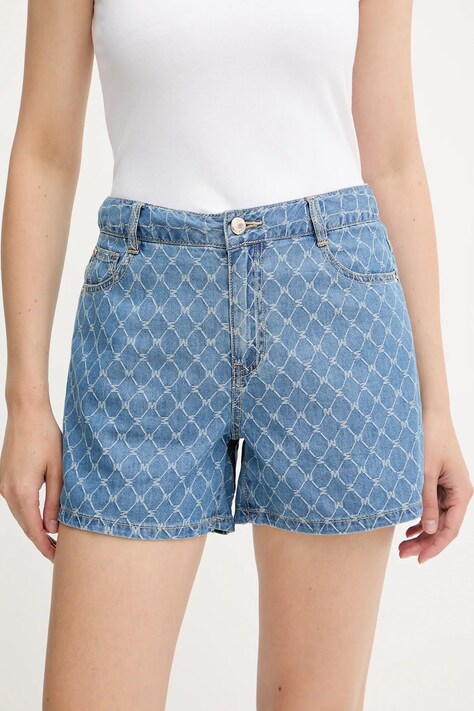 Morgan pantaloni scurți jeans cu imprimeu, high waist, SHEL