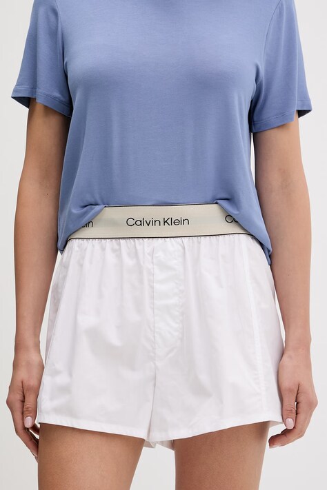 Calvin Klein Underwear kratke hlače za spavanje ženske pamučne bijele LV00QS7519