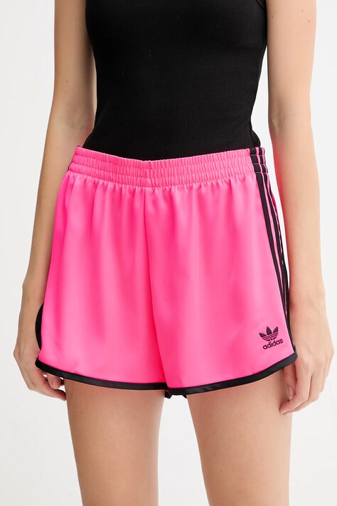 adidas Originals szorty 3s Sprinter damskie kolor różowy z aplikacją high waist JW5062