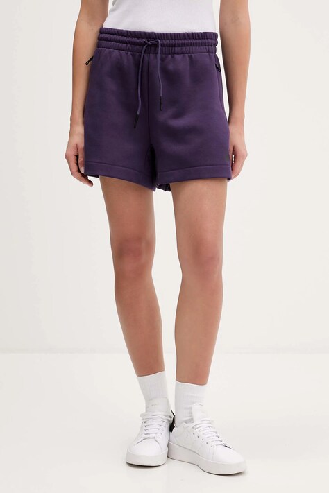 adidas szorty adidas x Z.N.E damskie kolor fioletowy z nadrukiem high waist JW7762