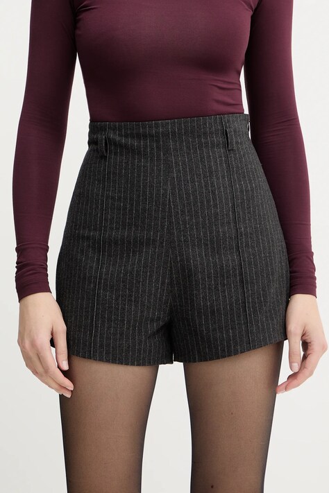 La Mania szorty GLADYS damskie kolor szary high waist GLADYS