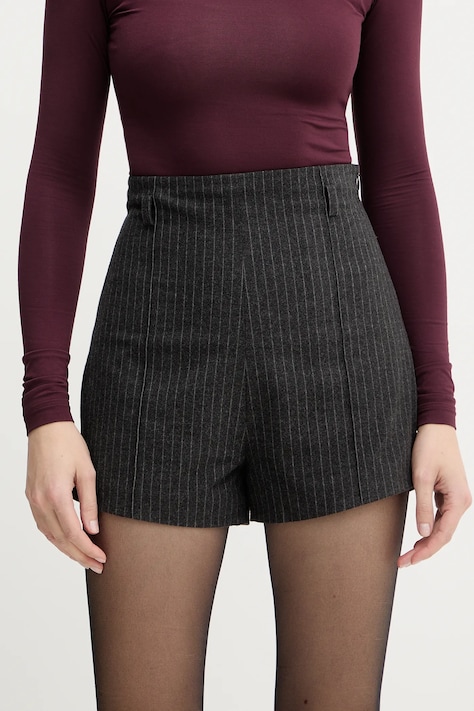La Mania szorty GLADYS damskie kolor szary high waist GLADYS