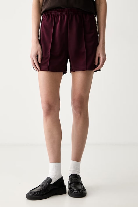 adidas Originals szorty dresowe damskie Firebird bordowe high waist KD2544