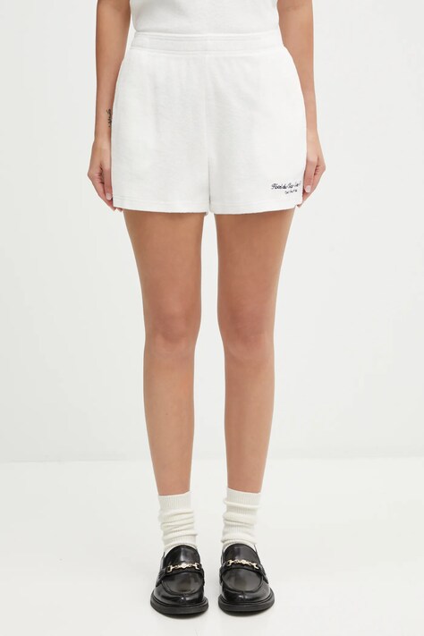 Sporty & Rich szorty bawełniane Eden Script Terry damskie kolor biały gładkie high waist SH00160673WH01