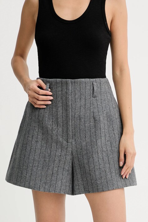 IRO szorty z dodatkiem wełny WM30NIRIA damskie kolor szary wzorzyste high waist NIRIA