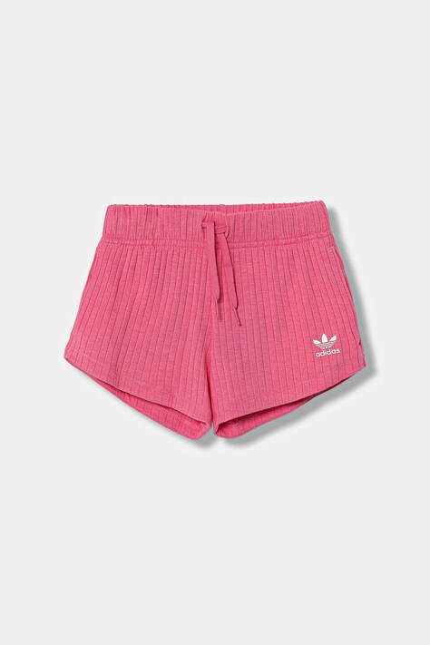 adidas Originals szorty dziecięce kolor różowy z aplikacją regulowana talia JX2775