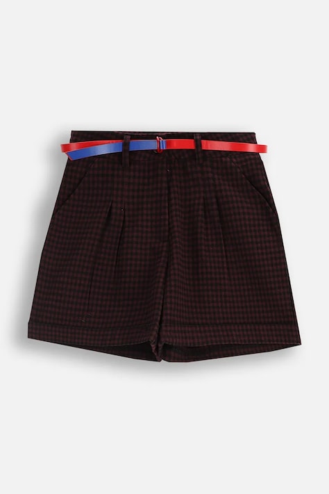 Coccodrillo pantaloni scurți culoarea bordo, cu imprimeu, talie reglabila, ACADEMY GIRL JUNIOR
