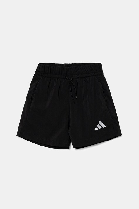 Dětské kraťasy adidas černá barva, s potiskem, nastavitelný pas, JC9770