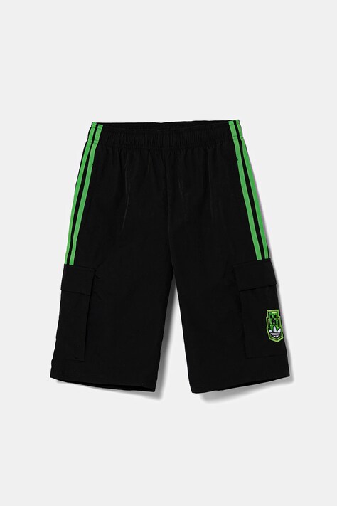 adidas Originals pantaloni scurți copii MINECRAFT culoarea negru, cu imprimeu, talie reglabila, KD9832
