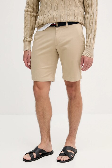 Tommy Hilfiger pantaloni scurți culoarea bej, MW0MW39706