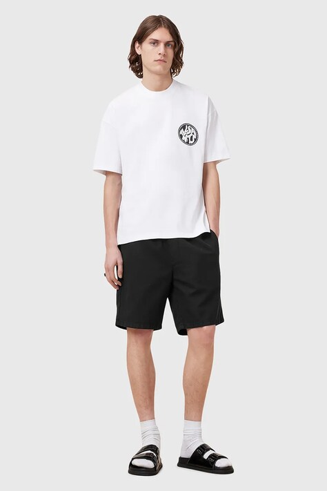 AllSaints pantaloni scurți din amestec de in HANBURY culoarea negru, M022TA