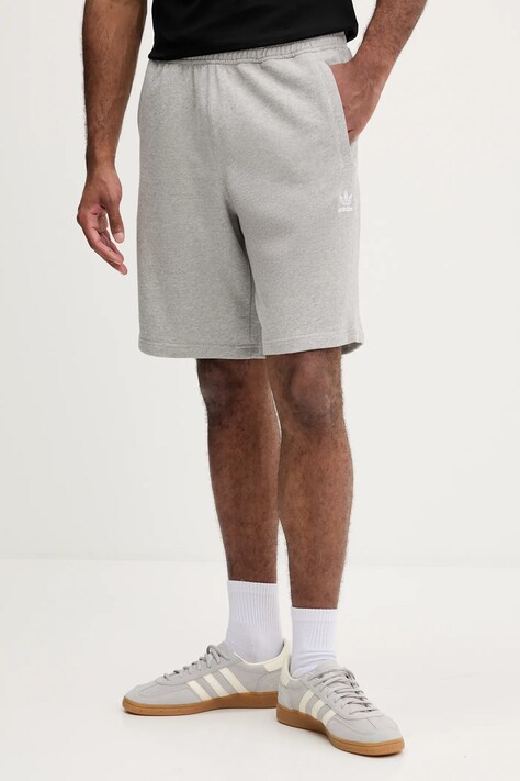 Βαμβακερό σορτσάκι adidas Originals Essentials ανδρικό, χρώμα: γκρι, JW8624