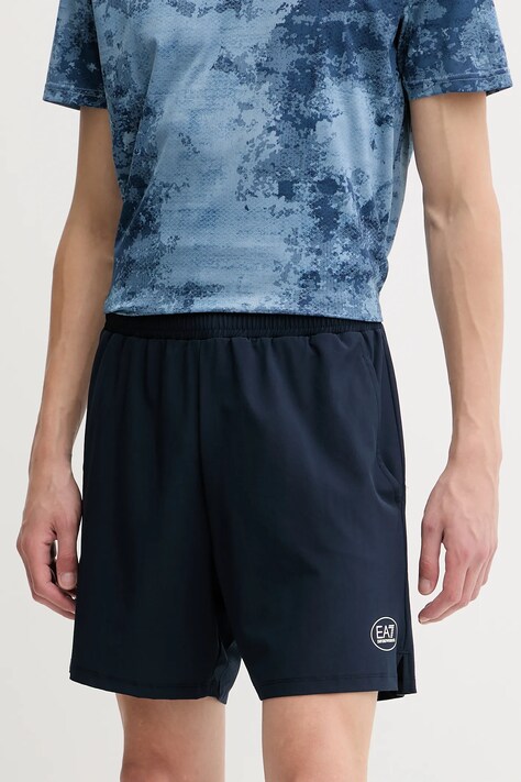 Kratke hlače za vadbo EA7 Emporio Armani mornarsko modra barva, AF17683.7M000835