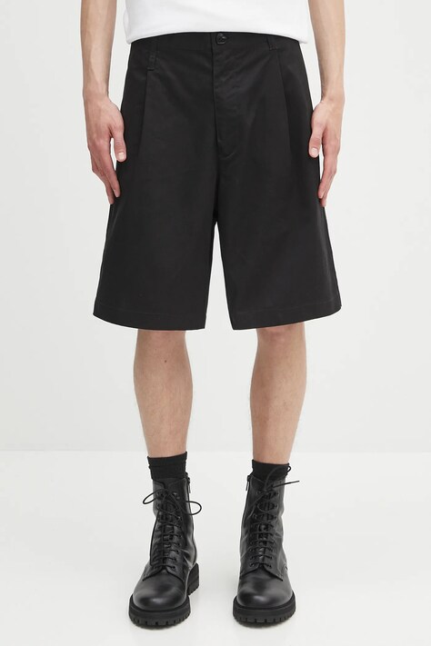 Human Made pantaloni scurți din bumbac culoarea negru, HM29PT018