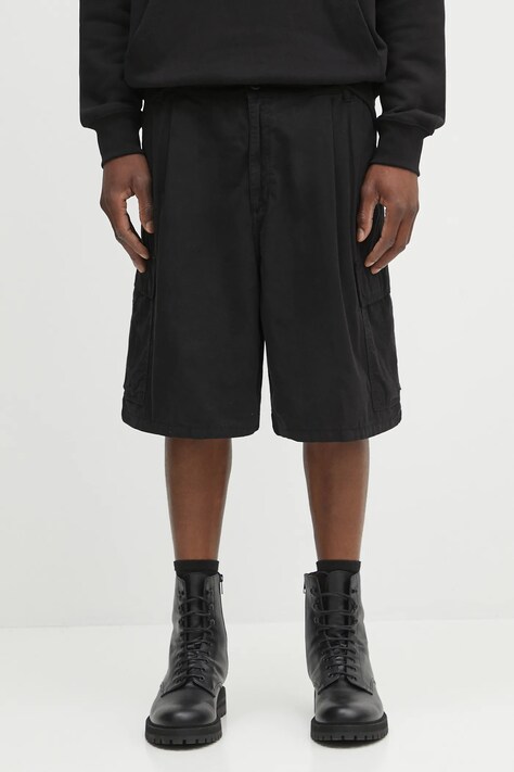 Carhartt WIP szorty bawełniane Cole Cargo męskie kolor czarny I035566.89GD