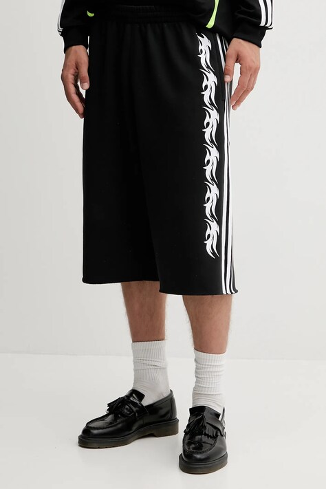 adidas Originals pantaloni scurți Spiders Oversized Inch Sweat Shorts culoarea negru, JW0205