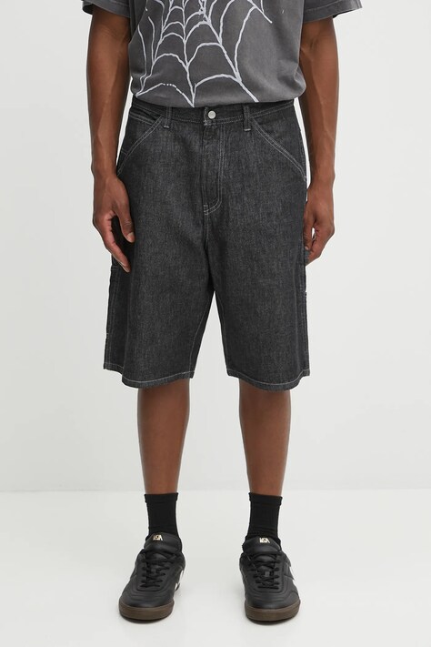 Džínové šortky NEIGHBORHOOD denim painter short pants pánské, černá barva, 251AQNH-PTM04