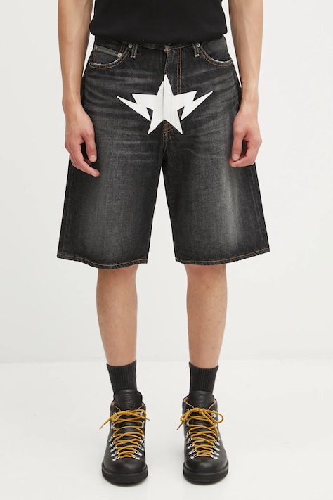A Bathing Ape szorty bawełniane Twin Sta męskie kolor czarny 001DSL301004M