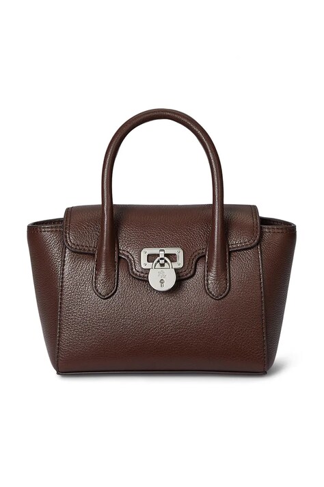 Kožená kabelka Lauren Ralph Lauren hnedá farba, 431969349
