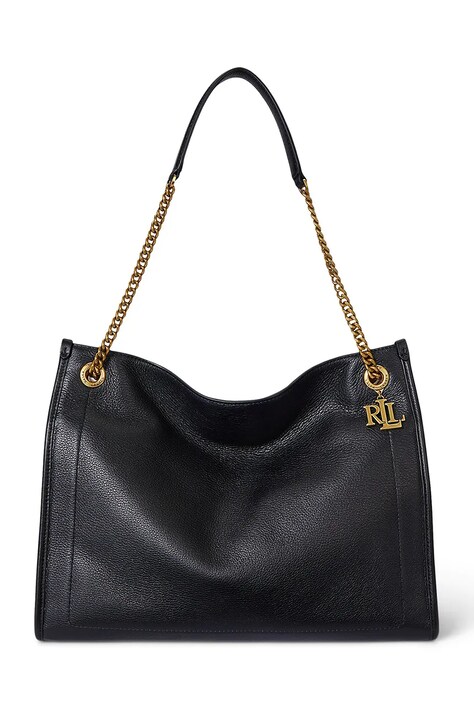 Lauren Ralph Lauren poșetă de piele culoarea negru, 431969352