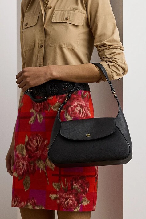 Шкіряна сумочка Lauren Ralph Lauren — AW25-TOD006, чорний — фото 6