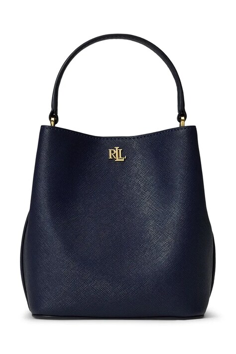 Lauren Ralph Lauren torebka skórzana kolor granatowy 431969365
