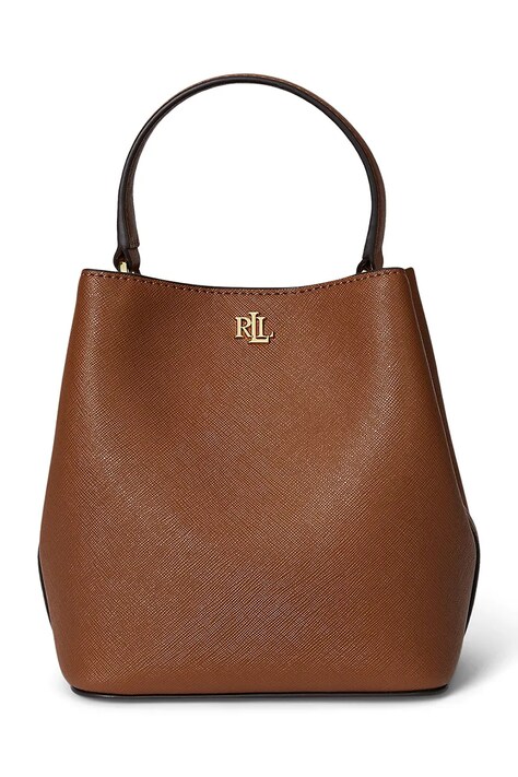 Lauren Ralph Lauren torebka skórzana kolor brązowy 431969365