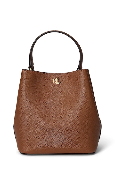 Lauren Ralph Lauren poșetă de piele culoarea maro, 431969365