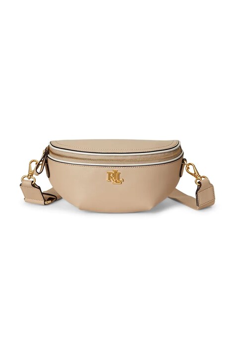 Δερμάτινη τσάντα φάκελος Lauren Ralph Lauren χρώμα: μπεζ, 431974467