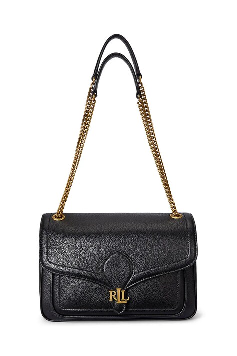 Kožená kabelka Lauren Ralph Lauren černá barva, 431974551
