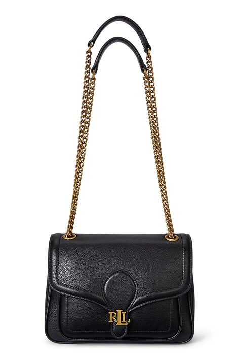 Lauren Ralph Lauren poșetă de piele culoarea negru, 431974552
