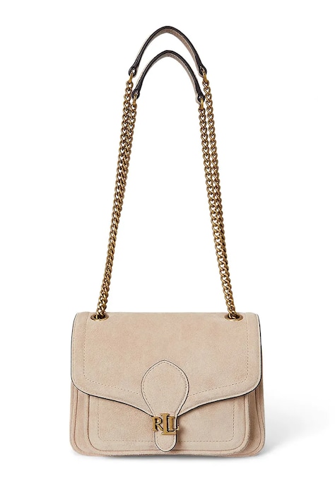 Lauren Ralph Lauren torebka skórzana kolor beżowy 431974553