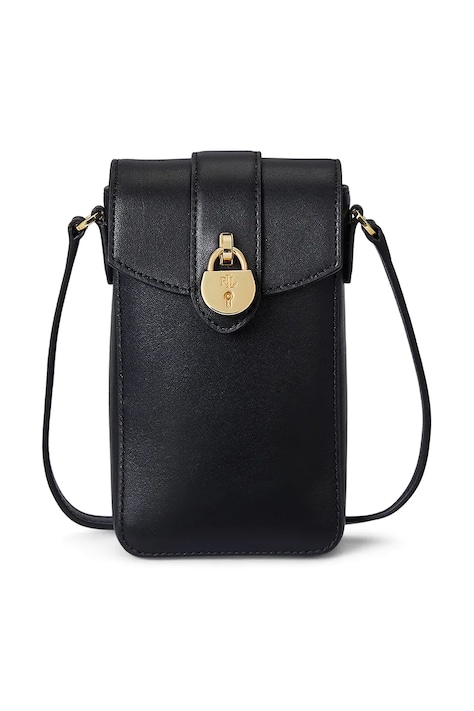 Lauren Ralph Lauren husă din piele pentru telefon culoarea negru, 432969460