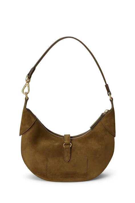 Polo Ralph Lauren torebka zamszowa kolor brązowy 428922880