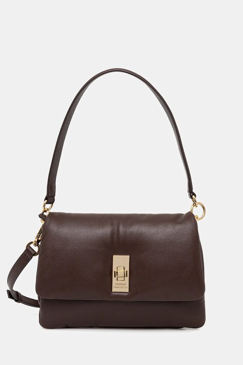 Kožená kabelka Tommy Hilfiger hnedá farba, AW0AW17638